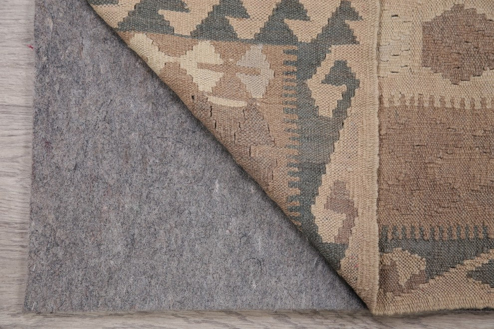 Kilim Flat-Woven Wool Oriental Traditional Turkish Area Rug, Beige, 6'6"X3'9"