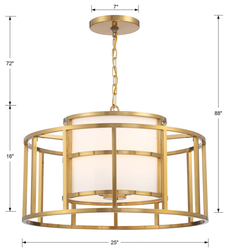 Crystorama Lighting Group 9595 Hulton 5 Light 25"W Drum - Luxe Gold