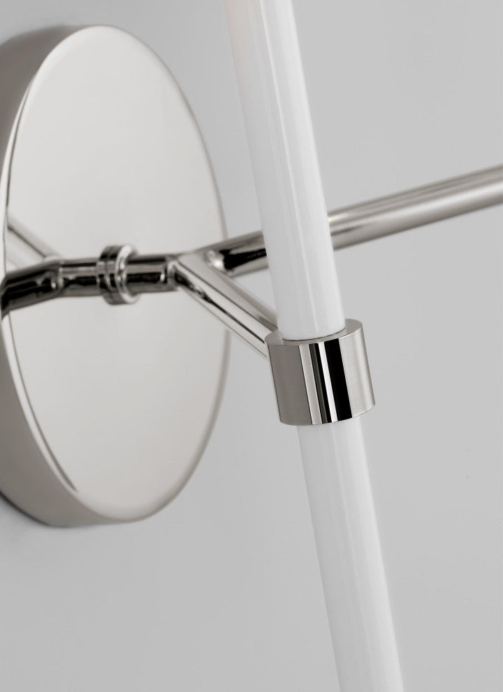 Monroe Double Sconce, Polished Nickel