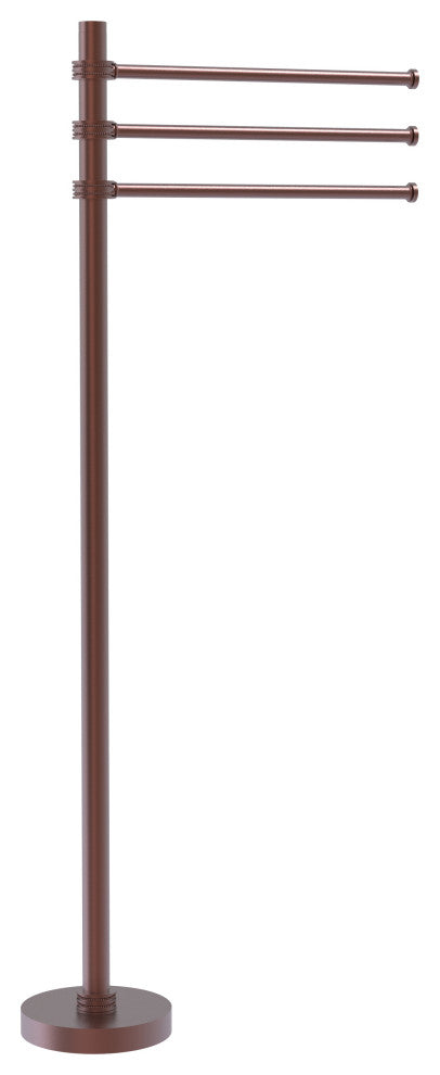 Towel Stand with 3 Pivoting 12" Arms, Antique Copper