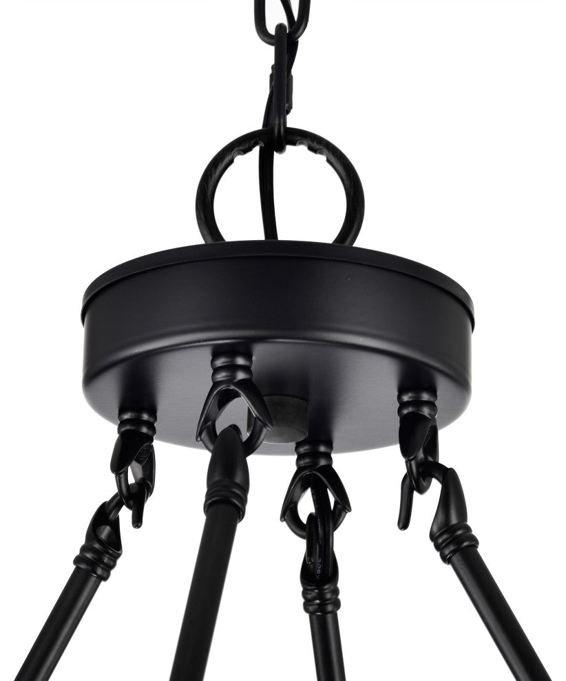 Mia 12-light Wheel Chandelier, Antique Black and Light Brass Finish