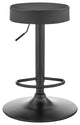 Dax Backless Dark Gray Faux Leather Adjustable Bar Stool