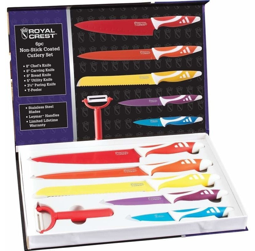 Royal Crest 6-Piece Non-Stick Coated Cutlery Set