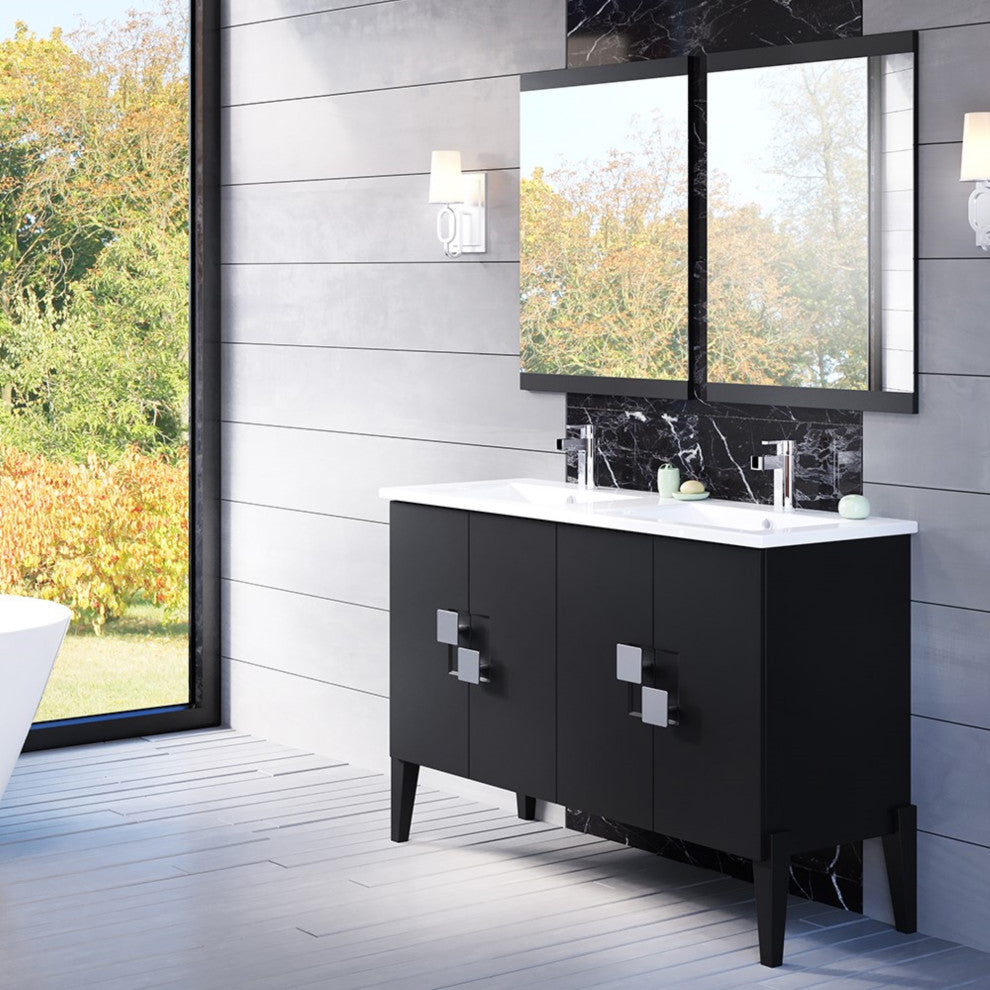 48" Double Sink Vanity, Wood Walnut