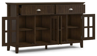 Acadian Solid Wood Large Sideboard Buffet, Brunette Brown
