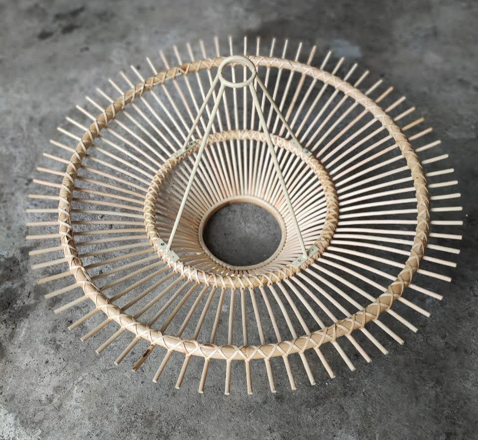 Rattan Sun Ray Pendant Small