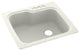 Swan 25x22x9 Solid Surface Kitchen Sink, 3-Hole, Bisque