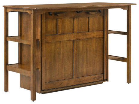 Siesta Desk Murphy Bed, Gel Memory Mattress, Black Walnut