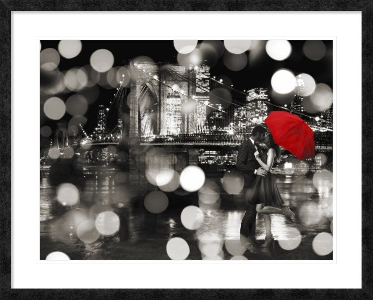 "A Kiss in the Night (BW)" Framed Digital Print by Dianne Loumer, 40x32"