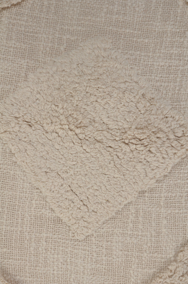Solid Decorative Double Diamond Cotton Throw Pillow