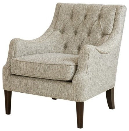 Madison Park Qwen Button Tufted Chair, Gray