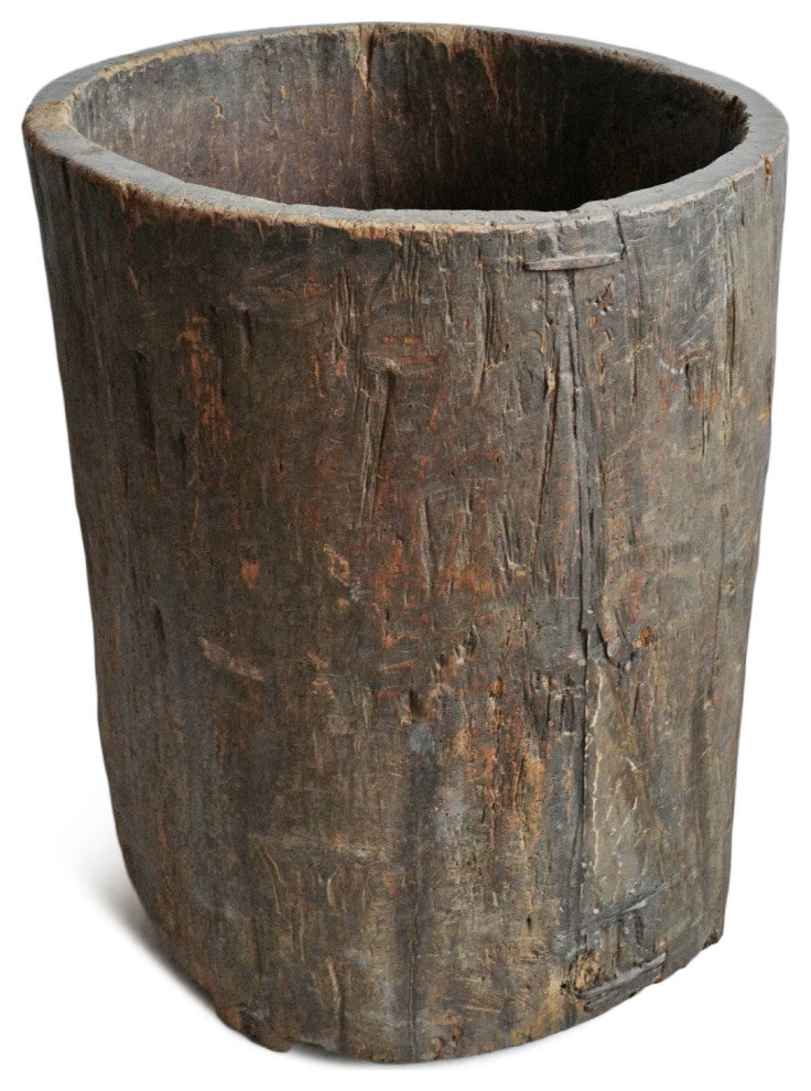Consigned Giant Naga Wood Trunk Pot 3