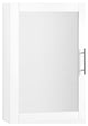 Bowery Hill Wood and Mirror Wall Cabinet in White/Chrome/Clear