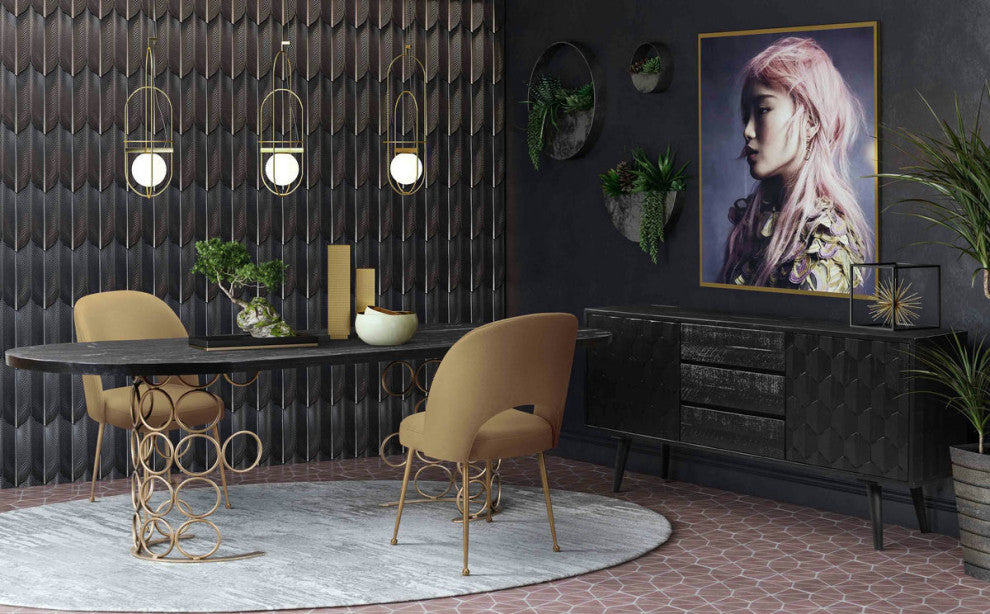 TOV Furniture Swell Cognac Velvet Chair