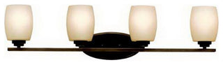 Olde Bronze And Etched Glass 4 Light Bath Wall Fixture