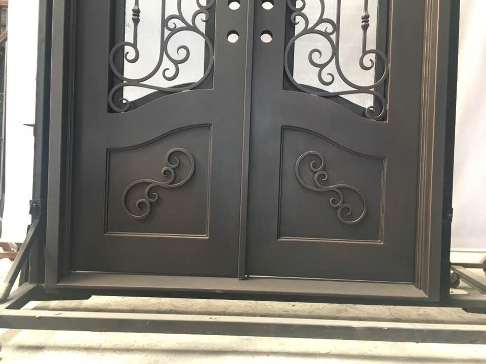 64"x96" Exterior Wrought Iron Door With Low-E Double Glass
