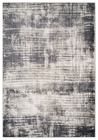 Clifton Abstract Gray Power-Loom Area Rug 6'7" x 9'
