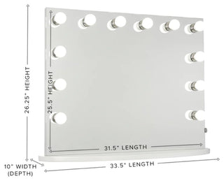 Hollywood Premiere Slim Plus Vanity Mirror, White, White, Small
