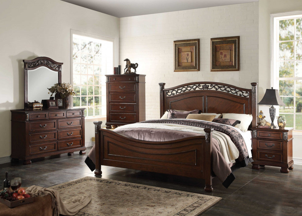 HomeRoots 18" X 59" X 38" Dark Walnut Wood Dresser