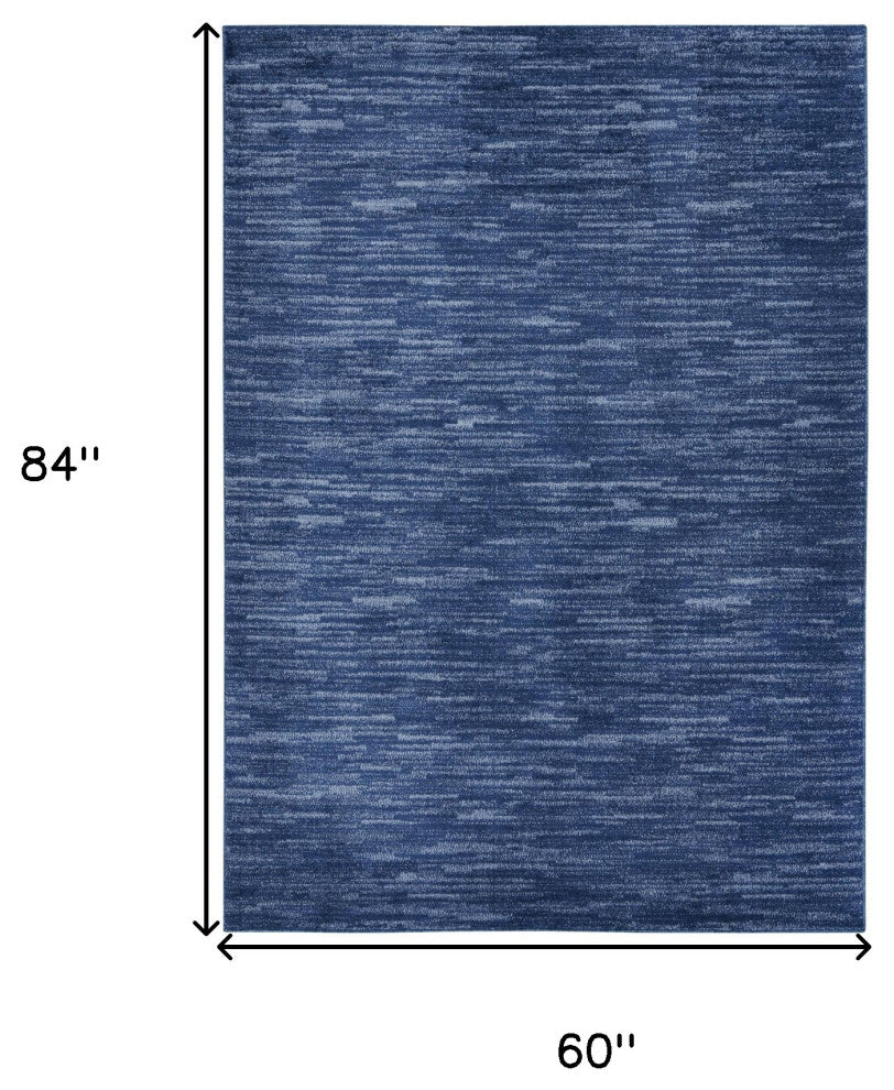 5' X 7' Blue Non Skid Indoor Outdoor Area Rug
