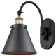 Innovations 918-1W-BAB-M13-BK 1 Light Sconce, Black Antique Brass