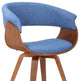 Summer Mid-Century Chair, Blue Fabric with Walnut Wood Finish