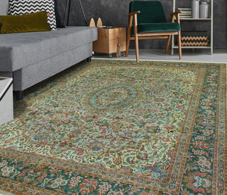 Pak-Persian Darcia Gray/Green Rug, 9'0x12'4