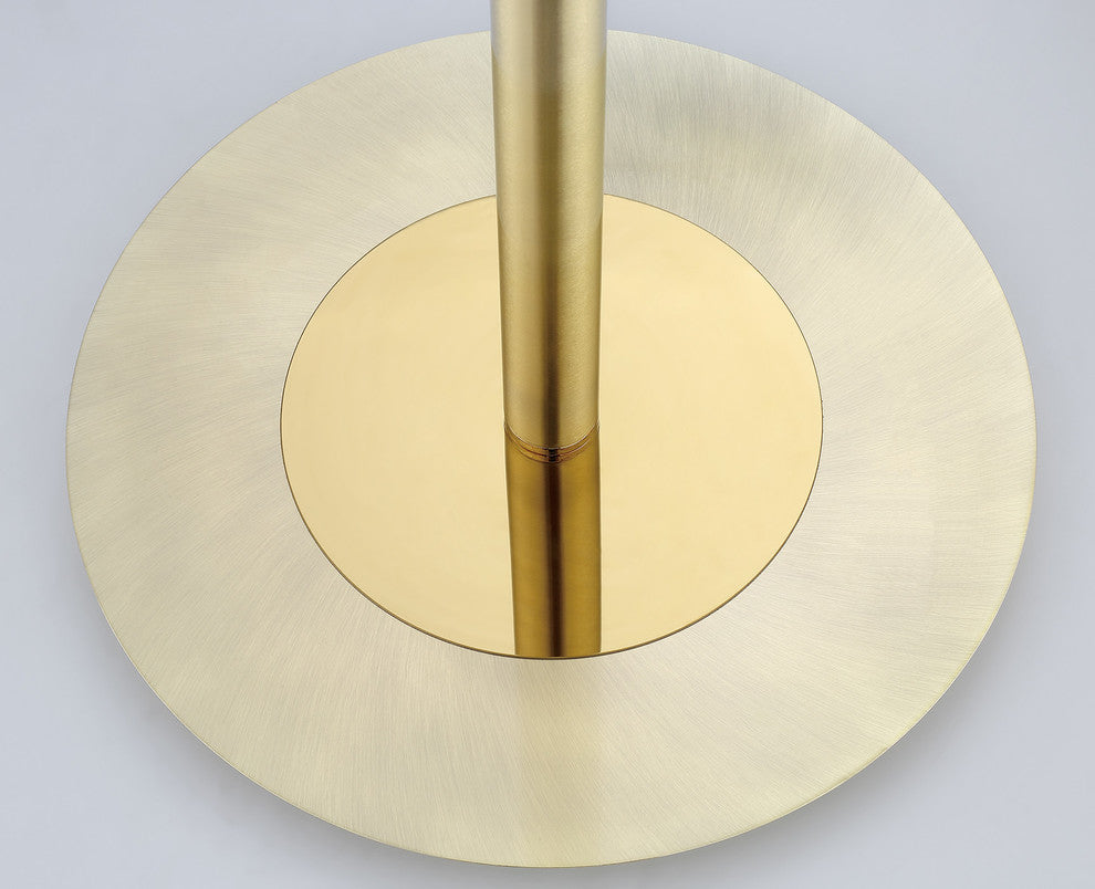 Tampa Single Pole Floor Lamp, Satin Brass
