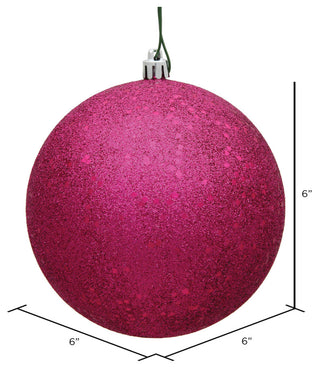 Vickerman 6" Fuchsia Sequin Ball Ornament, 4 per Bag