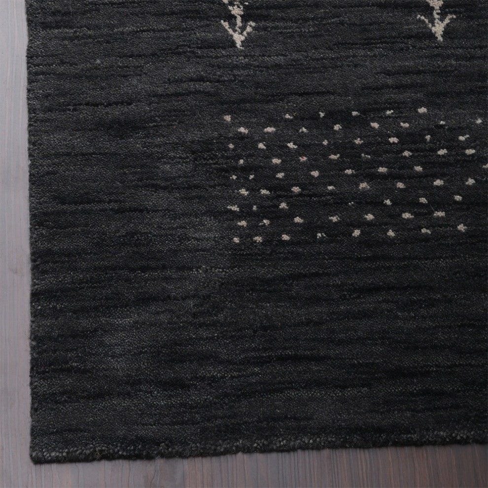 HAND KNOTTED LOOM WOOL ECO-FRIENDLY AREA RUGS - Rectangle,Charcoal,Contemporary