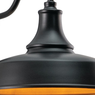 Dorado 1 Light Barn Outdoor Wall Lantern, Dark Bronze/Light Gold, 12"x11.5"x18"