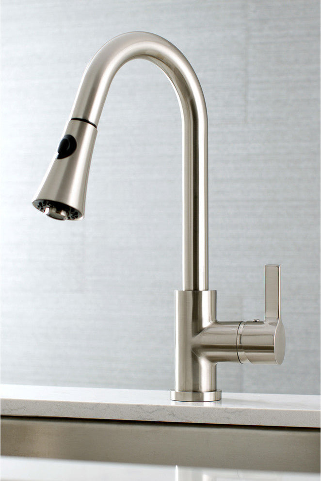 Gourmetier Single-Handle Pull-Down Kitchen Faucet, Brushed Nickel