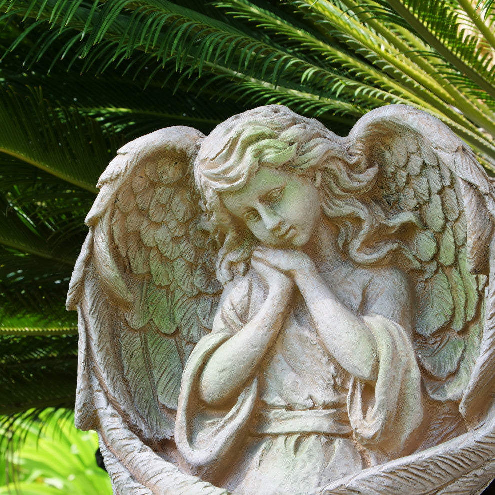 Alpine Old World Guardian Angel Statue, 19"