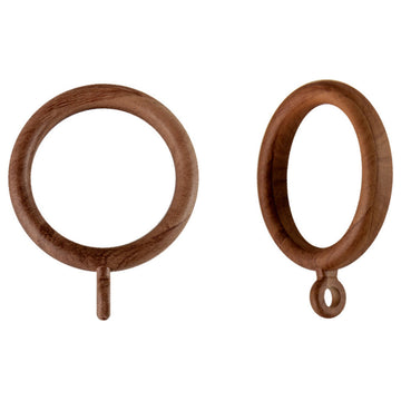 Plastic Faux Wood Rings 1-3/8" Id, Set of 10, Chestnut