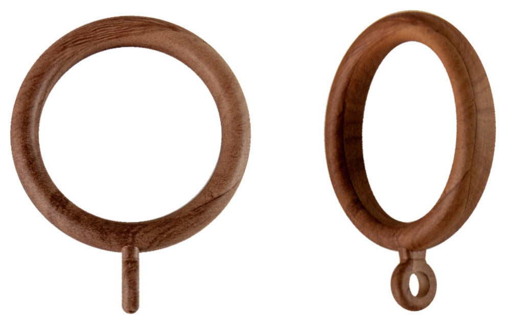 Plastic Faux Wood Rings 1-3/8" Id, Set of 10, Chestnut