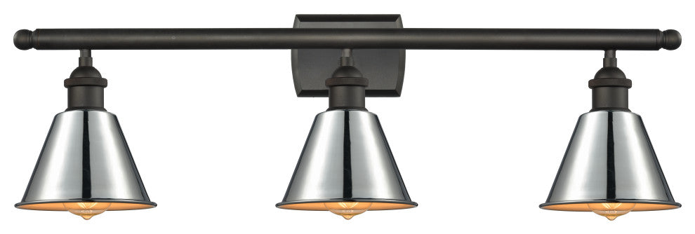 Innovations 516-3W-OB-M8-PC-LED 3-Light Bath Vanity Light, Oil Rubbed Bronze