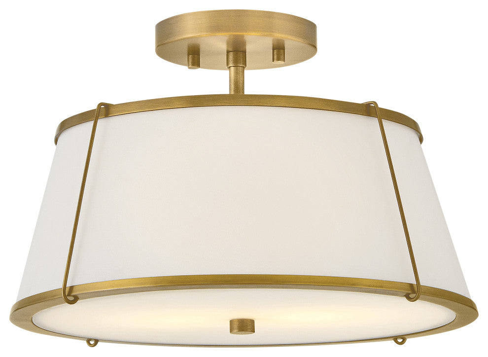 Hinkley Clarke Medium Semi-Flush Mount, Lacquered Dark Brass