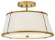Hinkley Clarke Medium Semi-Flush Mount, Lacquered Dark Brass