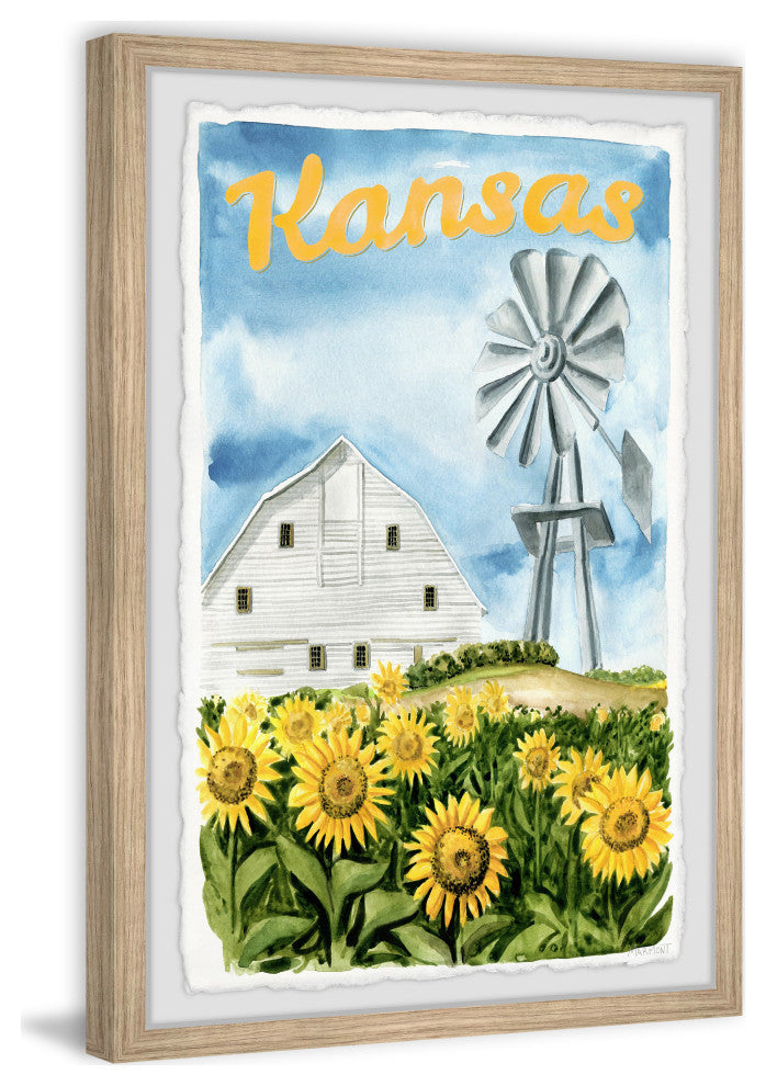 "Kansas Barn" Framed Painting Print, 24x36