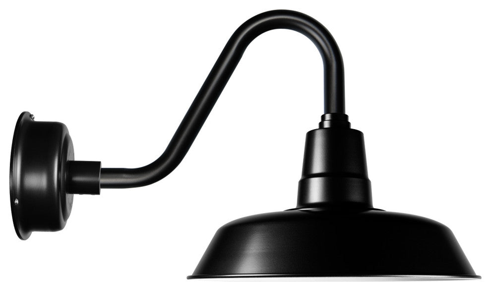 18" Vintage LED Wall Light With Vintage Arm, Matte Black