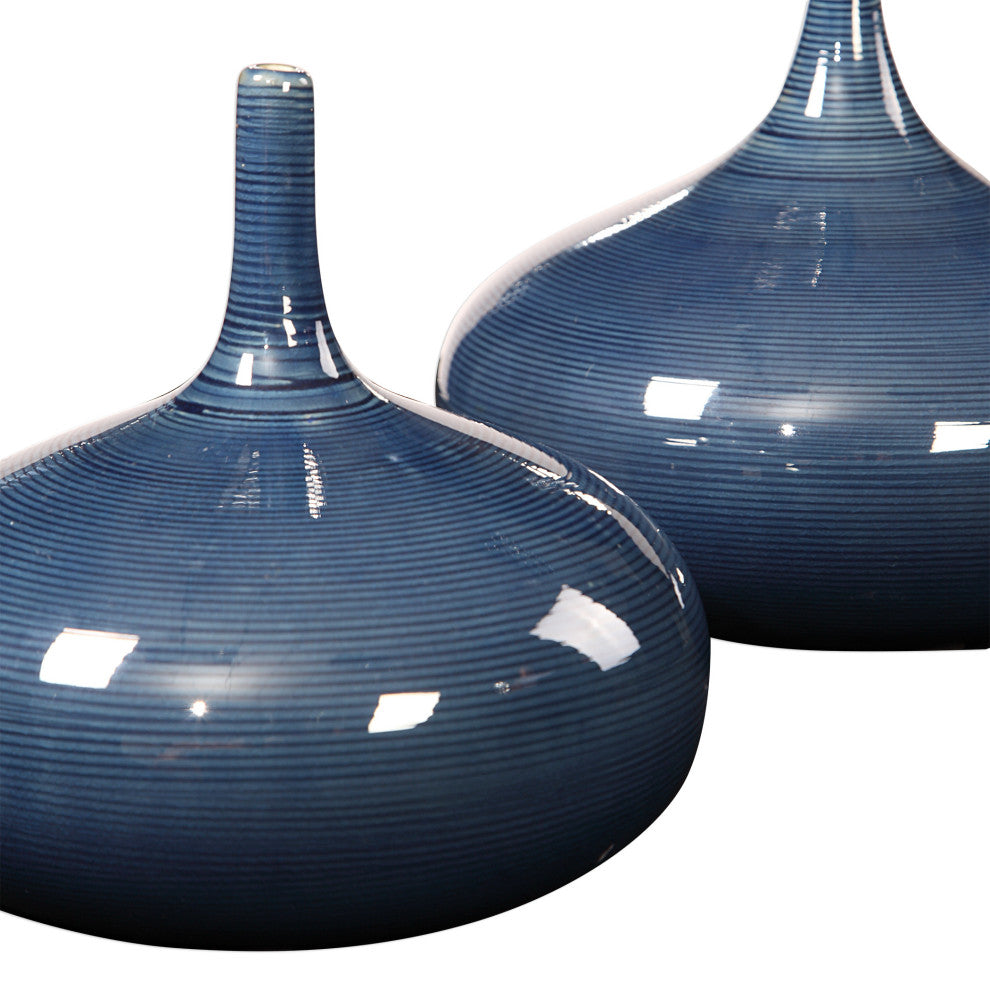 2-Piece Uttermost Zayan Blue Vases