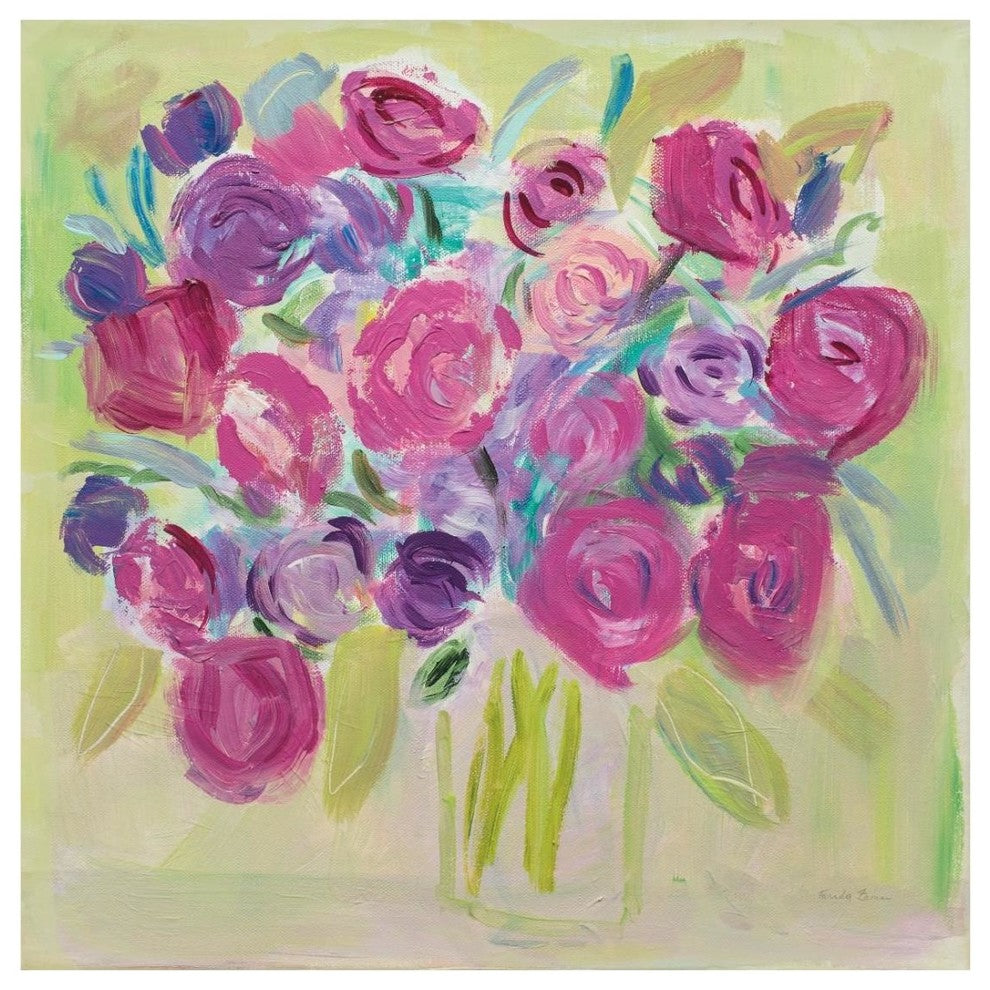 "Pink Roses" Digital Paper Print by Farida Zaman, 26"x26"