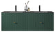 BARCELONA Wall Mount Modern Bathroom Vanity, Forest Green, 60", Black Countertop