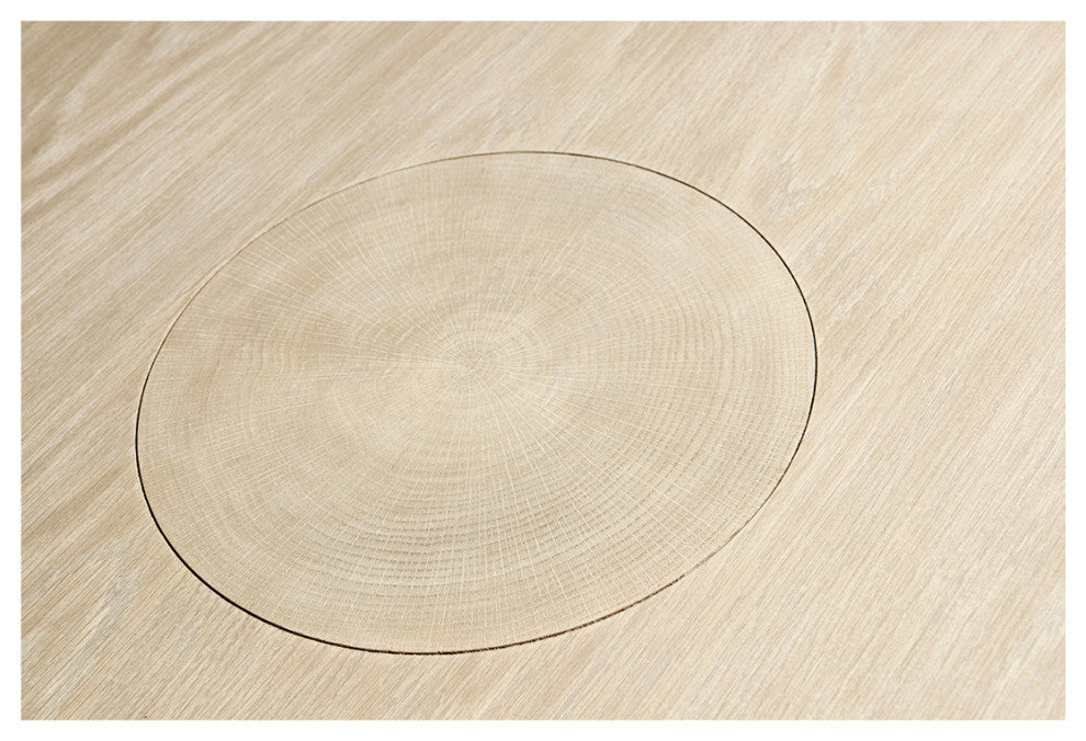 Organic Modern Oak Pedestal Dining Table