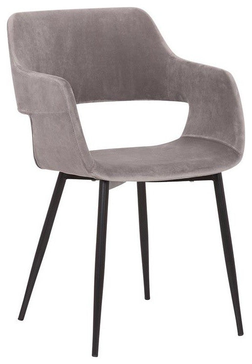 Ariana Mid-Century Open Back Dining Accent Chair, Gray
