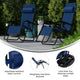 Adjustable Folding Mesh Zero Gravity Reclining Lounge Chair, Set of 2, Navy