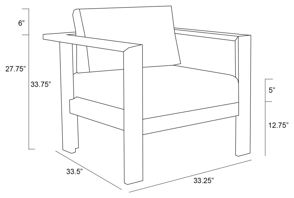 Ando Teak Club Chair, Cast Silver