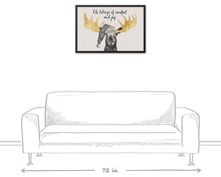Christmas Comfort Moose 20x30 Black Framed Canvas