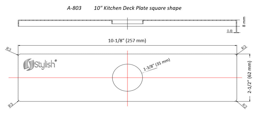 STYLISH Kitchen Sink Faucet Hole Cover Deck Plate in Brushed Gold