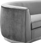 Julian Velvet Upholstered Loveseat, Gray, Chrome Base